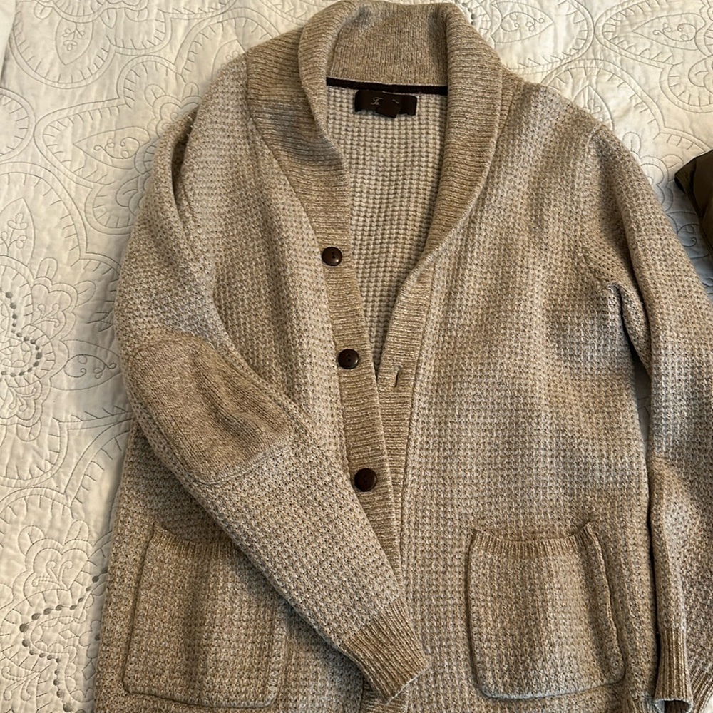 Men’s Tasso Elba Tan Cardigan - Medium